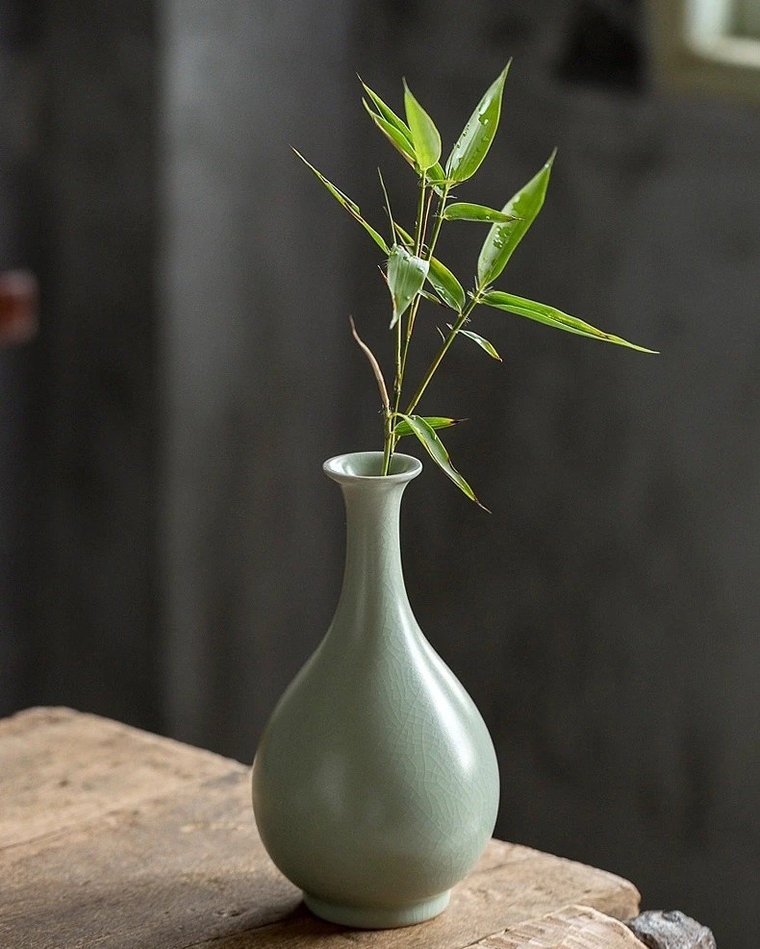 Celadon flower vessel